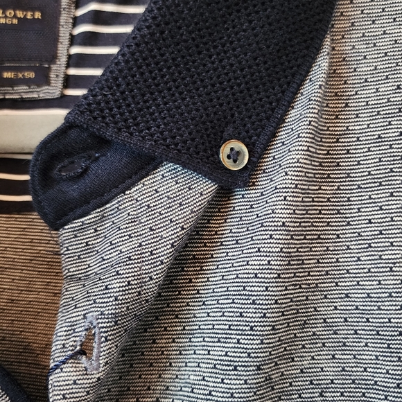 NWT Demin & Flower Polo Shirt Grey Male Size 4XL - Picture 5 of 16